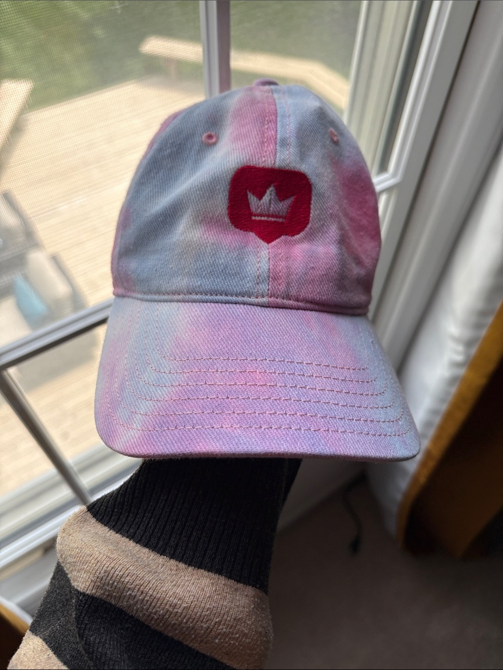 100% cotton baseball hat Game of Roses GOR hat Tie-Dye Pink & Blue baseball hat